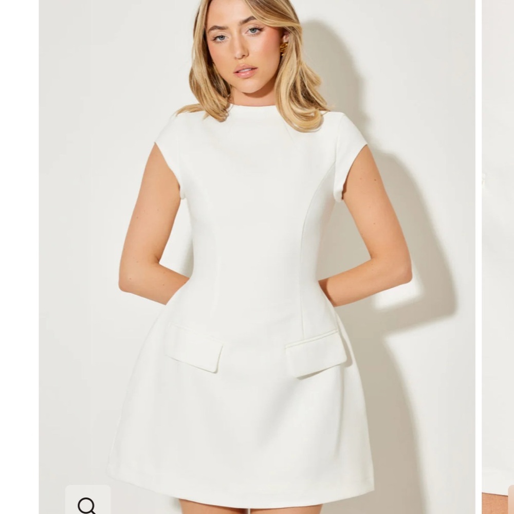 Elegant White Cap Sleeve Dress